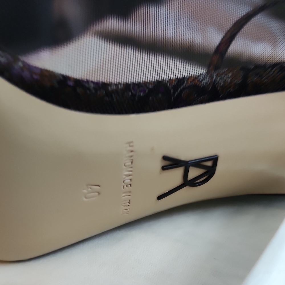 Paul Andrew Black Floral Women's Shoes - Picture 9 of 12